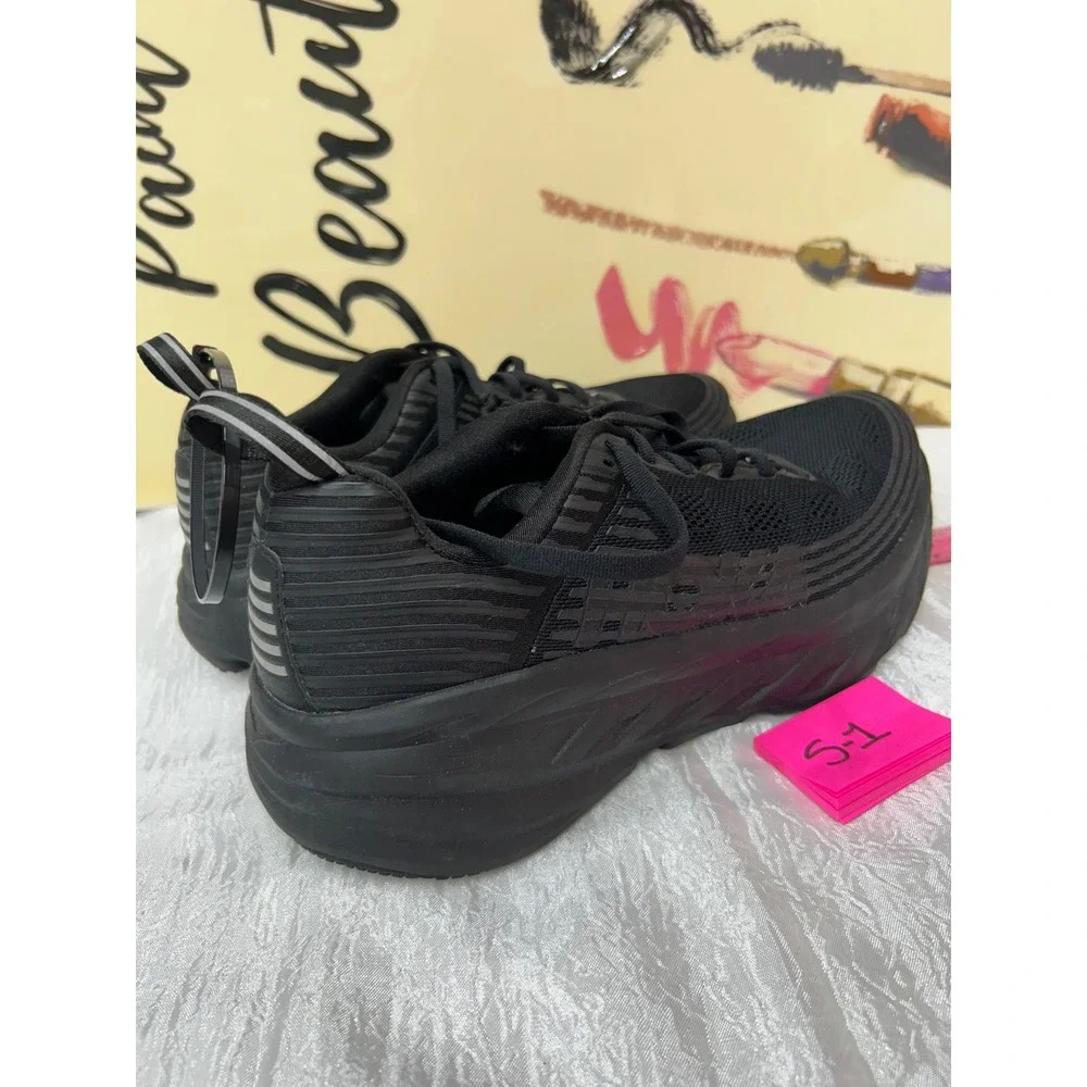 Hoka One One Bondi 6 Womens 8.5 Black Running Shoes 1019270 BBLC Sneaker